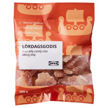 LORDAGSGODIS, кисели бонбони във форма на кораб и аромат на кола, 904.805.47