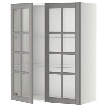 METOD, стенен шкаф с рафтове/2 стъкл. врати, 093.949.60