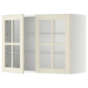 METOD, стенен шкаф с рафтове/2 стъкл. врати, 093.949.79