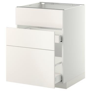 METOD, долен шкаф за мивка с 3 чела/2 чекмеджета, 099.198.21