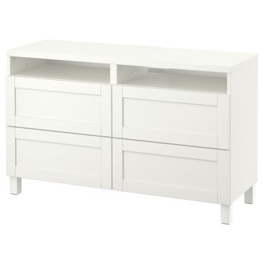 BESTÅ, TV шкаф с чекмеджета, плавно затваряне, 391.939.17