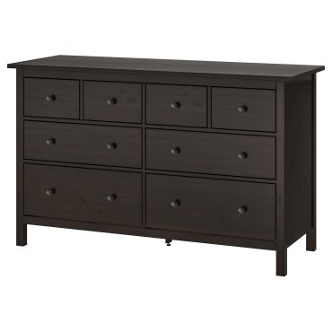 HEMNES, скрин с 8 чекмеджета, 160x95 см, черно-кафяво, 402.392.74