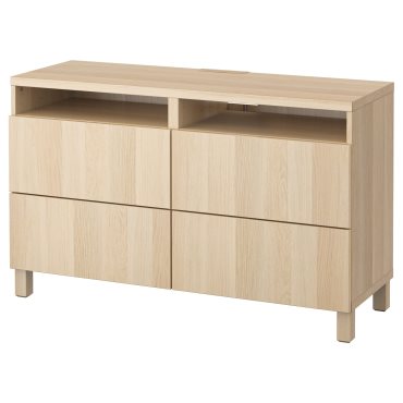 BESTÅ, TV шкаф с чекмеджета, плавно затваряне, 491.939.31