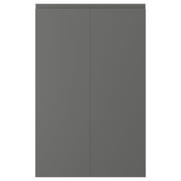 VOXTORP, врата за ъглов шкаф 2 бр. в к-т, 25x80 см, дясна страна, тъмносиво, 504.540.98