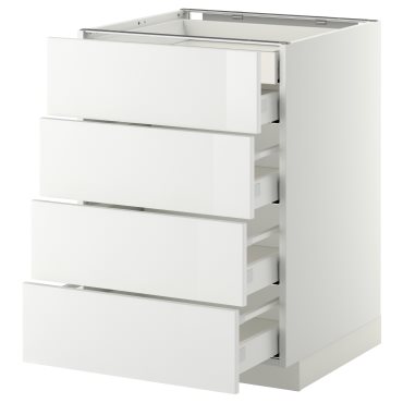 METOD, долен шкаф с 4 чела/2 ниски/3 средни чекмеджета, 599.116.91