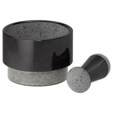 ÄDELSTEN, хаванче и чукало, мрамор черно, 602.012.51