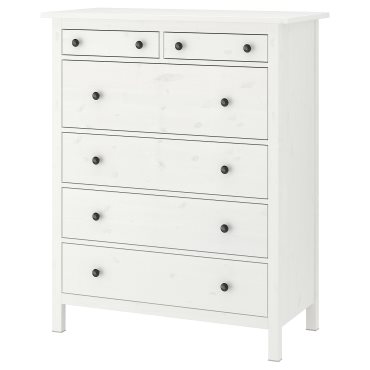 HEMNES, скрин с 6 чекмеджета, 108x130 см, бяло обагряне, 602.392.73