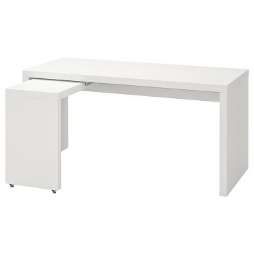 MALM, бюро с подвижен плот 160x65см, бяло, 702.141.92