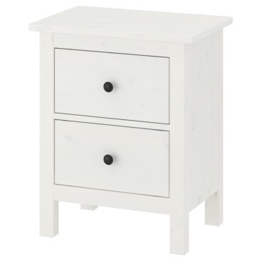 HEMNES, скрин с 2 чекмеджета, 54x66 см, бяло обагряне, 802.426.27