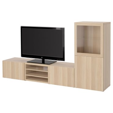 BESTÅ, TV секция със стъклени врати, 093.294.13