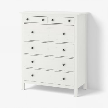 HEMNES, скрин с 6 чекмеджета, 108x130 см, бяло обагряне, 602.392.73