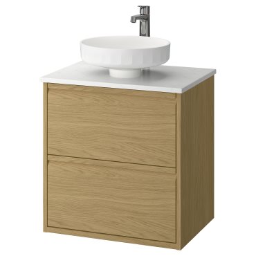 ÄNGSJÖN/LERSJÖN, шкаф за мивка + чекмеджета/мивка/смесител, 095.712.84