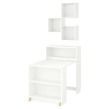 BILLY/EKET, Конфигурация библиотека + сгъв. маса, 095.906.59