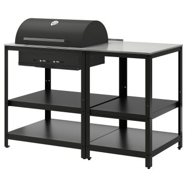 GRILLSKÄR, барбекю на въглища с кухненски о-в, употр. на открито, 147x61 см, 196.160.55