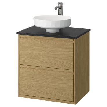 ÄNGSJÖN/LERSJÖN, шкаф за мивка+чекмеджета/мивка/смесител, 295.712.83