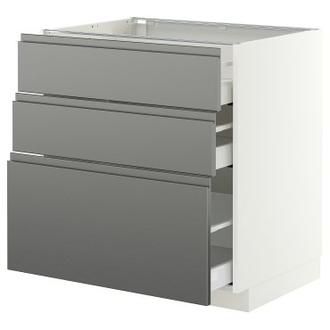 METOD/MAXIMERA, долен шкаф с 3 чекмеджета, 80x60 см, 296.279.30