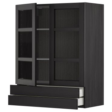 METOD/MAXIMERA, стенен шкаф с 2 стъкл врати/2 чекм, 394.531.99