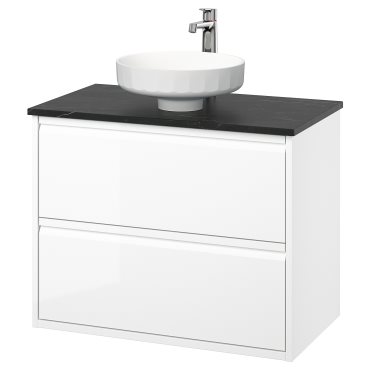 ÄNGSJÖN/LERSJÖN, шкаф за мивка+чекмеджета/мивка/смесител, 395.712.87