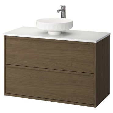 ÄNGSJÖN/LERSJÖN, шкаф за мивка+чекмеджета/мивка/смесител, 395.712.92