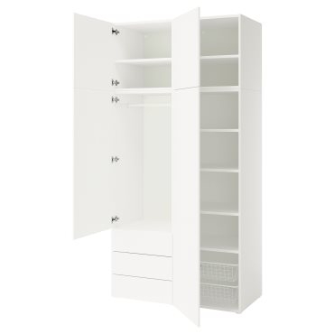 PLATSA, гардероб с 4 врати+3 чекмеджета, 120x57x241 см, 396.249.12