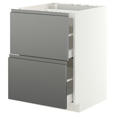 METOD/MAXIMERA, долен шкаф за вграден котлон/2 чела/2 чекм., 60x60 см, 396.278.97