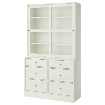 HAVSTA, комб. артикул за съхранение със стъкл. врати, 495.974.61