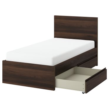 STORKLINTA, рамка за легло с 2 кутии за съхранение, 90x200 см, 496.308.61