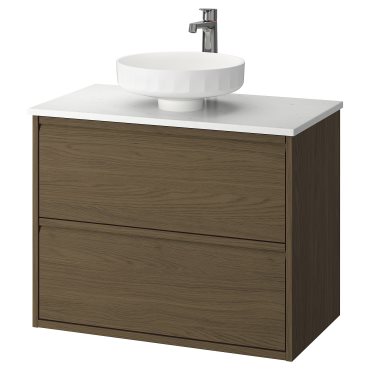 ÄNGSJÖN/LERSJÖN, шкаф за мивка+чекмеджета/мивка/смесител, 595.712.86