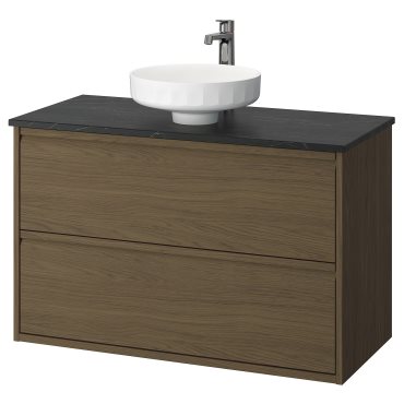 ÄNGSJÖN/LERSJÖN, шкаф за мивка+чекмеджета/мивка/смесител, 595.712.91
