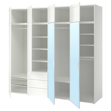 PLATSA, гардероб с 8 врати + 3 чекмеджета, 240x57x221 см, 596.153.65