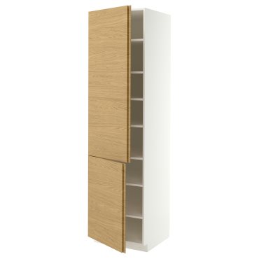 METOD, висок шкаф с рафтове/2 врати, 60x60x220 см, 596.283.20