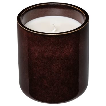 KOPPARLÖNN, ароматна свещ в керамична чашка, бадем и череша, 605.515.84
