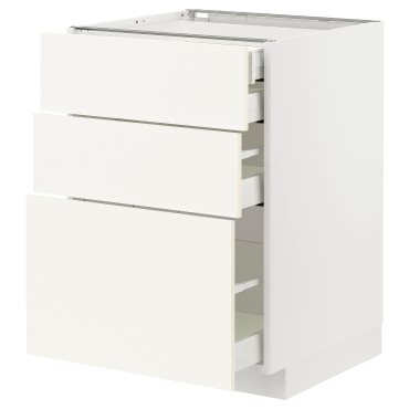 METOD/MAXIMERA, долен шкаф с 3 чела/2 ниски + 1 средно + 1 вис. чекм., 795.071.62