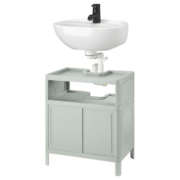 IVÖSJÖN/SKATSJÖN, шкаф за мивка с плъзгащи се врати/мивка/смесител, 795.798.99