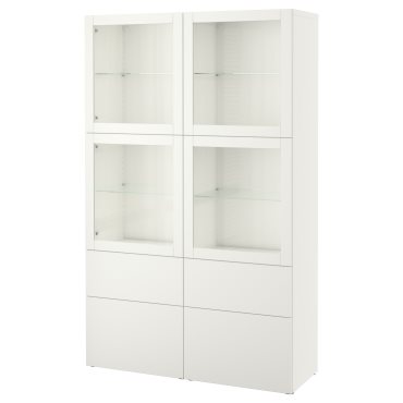 BESTÅ, комбиниран артикул за съхранение със стъклени вратички, 891.960.13