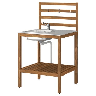 NÄMMARÖ, кухня с мивка за уптр. на откр., 80x62 см, 896.155.28