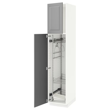 METOD, висок шкаф с отдел за почистващи аксесоари, 994.684.85