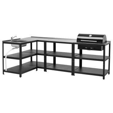 GRILLSKÄR, външна кухненска мивка+барбекю, дървени въглища, 994.964.45