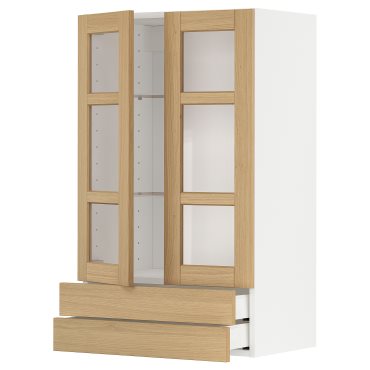 METOD/MAXIMERA, стенен шкаф с 2 стъкл. врати/2 чекм., 995.094.00