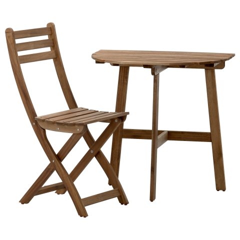 ASKHOLMEN, стенна маса+1 сгъваем стол, градина, 291.334.05 - IKEA България ASKHOLMEN, стенна маса+1 сгъваем стол, градина, 291.334.05