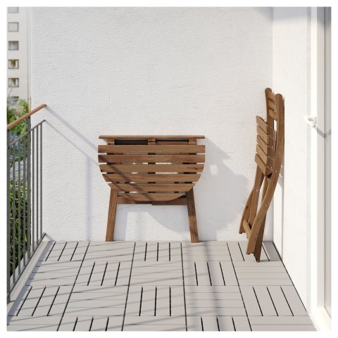 ASKHOLMEN, стенна маса+1 сгъваем стол, градина, 291.334.05 - IKEA България ASKHOLMEN, стенна маса+1 сгъваем стол, градина, 291.334.05