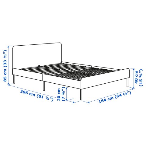 SLATTUM, легло с тапицерия, 164x206 см, 604.463.76 - IKEA България SLATTUM, легло с тапицерия, 164x206 см, 604.463.76