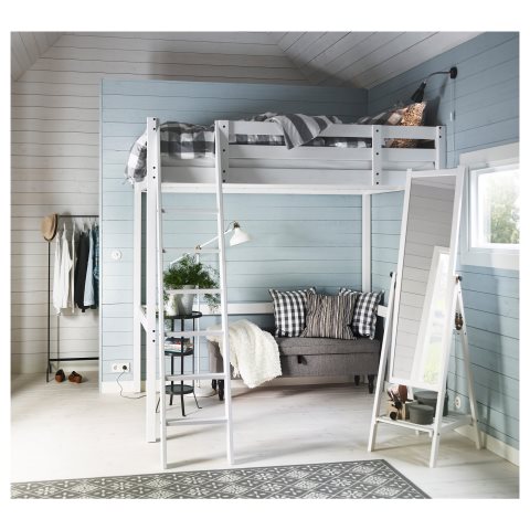 STORA, легло с надстройка, 140x200 см, бяло обагряне, 702.420.86 - IKEA България STORA, легло с надстройка, 140x200 см, бяло обагряне, 702.420.86