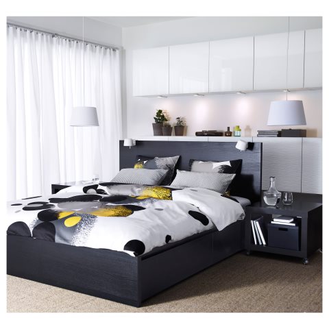 MALM, високо легло+4 кутии за съхранение, 156x209 см, 999.316.25 - IKEA България MALM, високо легло+4 кутии за съхранение, 156x209 см, 999.316.25