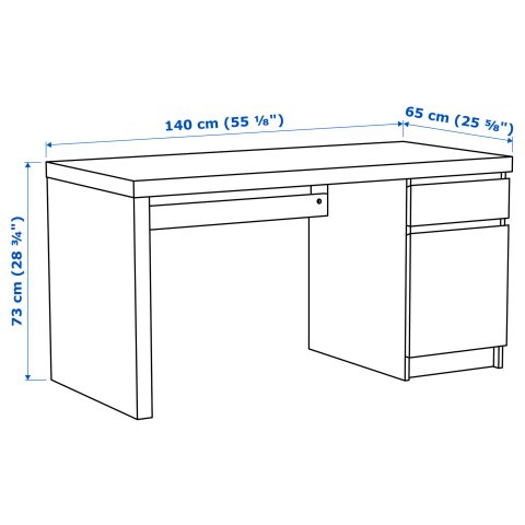 MALM, бюро 140x65см, черно-кафяво, 002.141.57 - IKEA България MALM, бюро 140x65см, черно-кафяво, 002.141.57