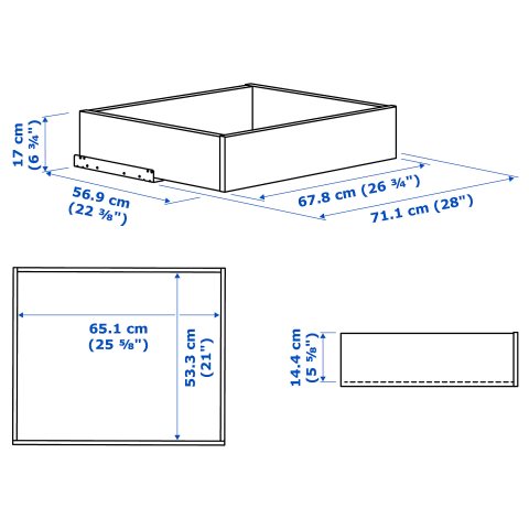 KOMPLEMENT, чекмедже със стъклено чело, 75x58 см, бяло, 102.466.95 - IKEA България KOMPLEMENT, чекмедже със стъклено чело, 75x58 см, бяло, 102.466.95