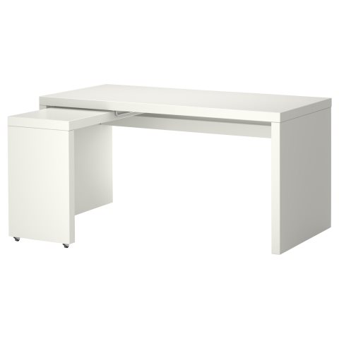 MALM, бюро с подвижен плот 160x65см, бяло, 702.141.92 - IKEA България MALM, бюро с подвижен плот 160x65см, бяло, 702.141.92