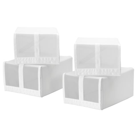 SKUBB, кутия за обувки 22x34x16 см, бяло, к-т 4 бр, 901.863.91 - IKEA България SKUBB, кутия за обувки 22x34x16 см, бяло, к-т 4 бр, 901.863.91