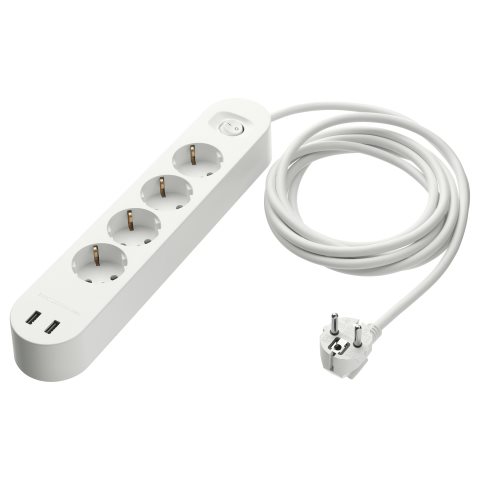 KOPPLA, разклонител с 4 гнезда 2 USB входа, 902.808.26