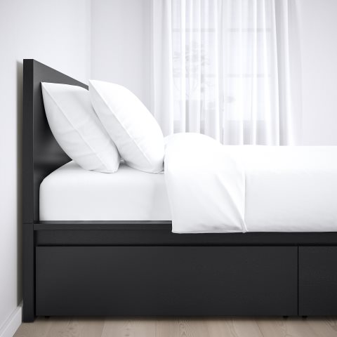 MALM, високо легло+4 кутии за съхранение, 176x209 см, 190.024.38 - IKEA България MALM, високо легло+4 кутии за съхранение, 176x209 см, 190.024.38